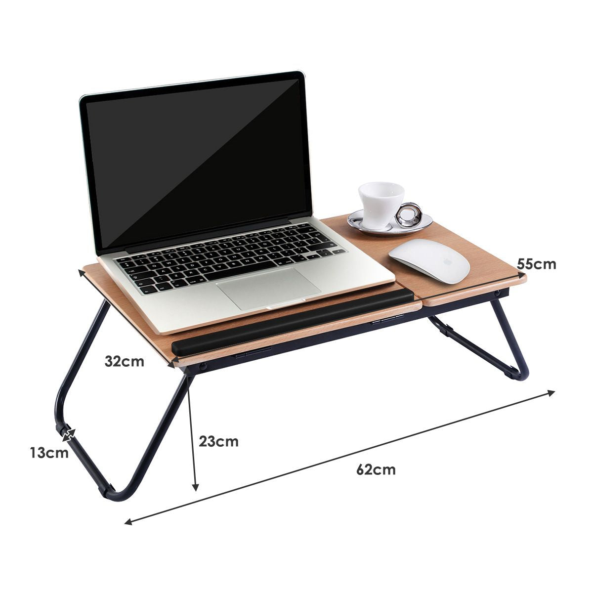 Tavolino Portatile Pieghevole per Letto Con Piano Inclinabile Ufficio E Viaggi, Tavolino per Laptop Colazione a Letto 2 Colori