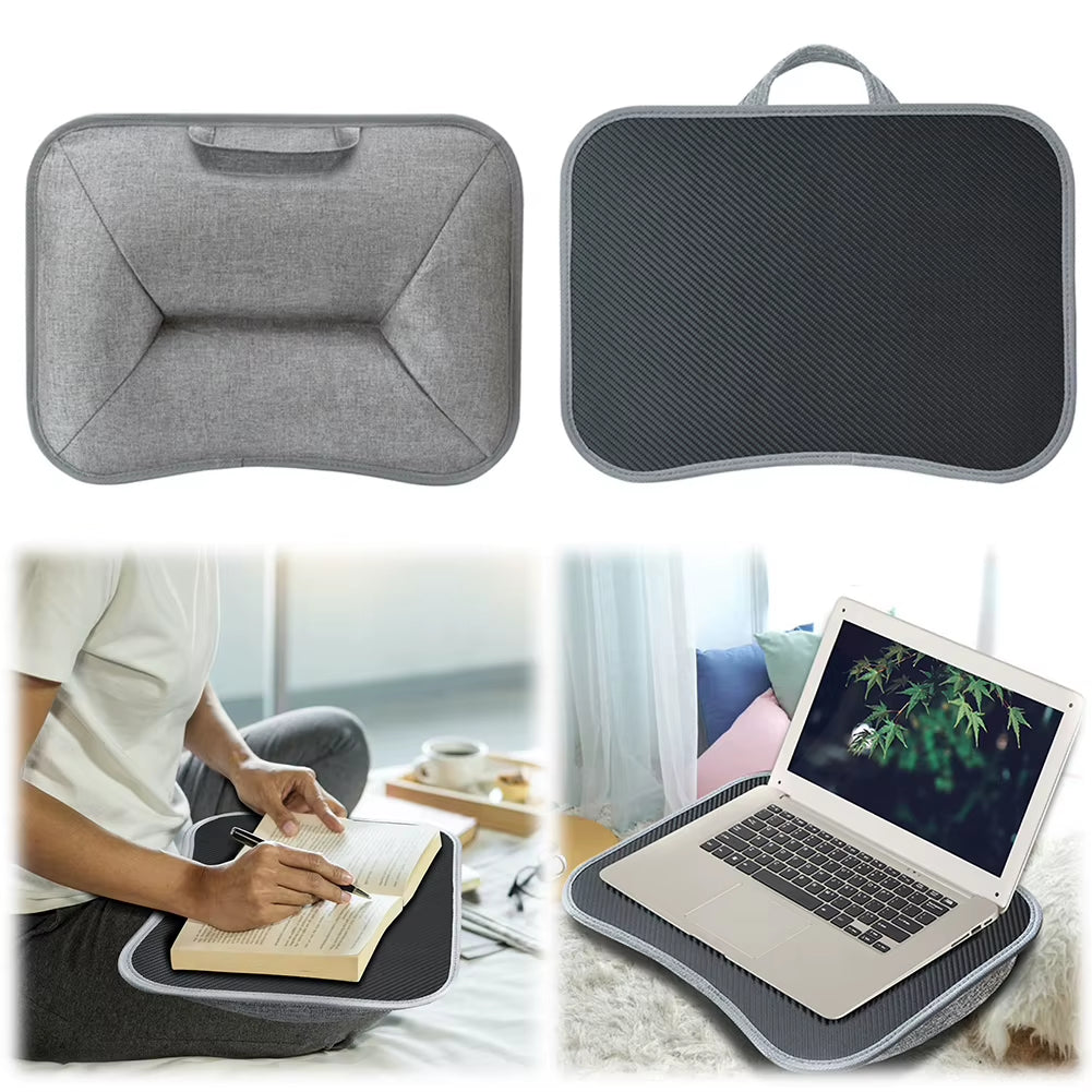 Supporto notebook portatile con cuscino imbottito e design compatto