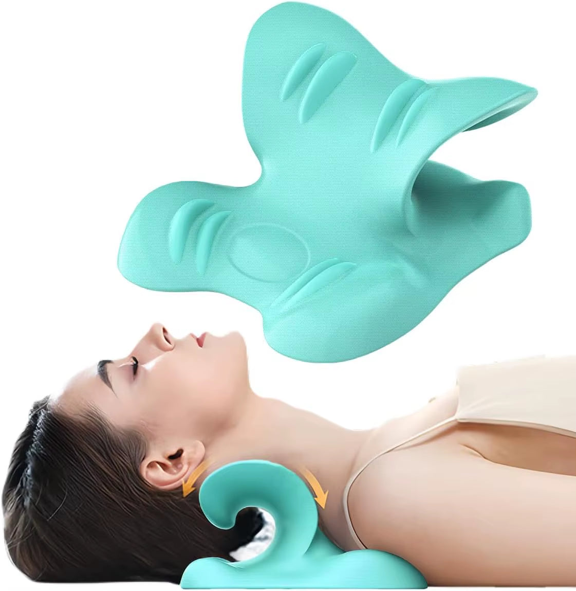 Neck and Shoulder Relaxer Cervical Traction Device for Muscle Tension Relief Chiropractic Pillow Repair Neck Relaxatio