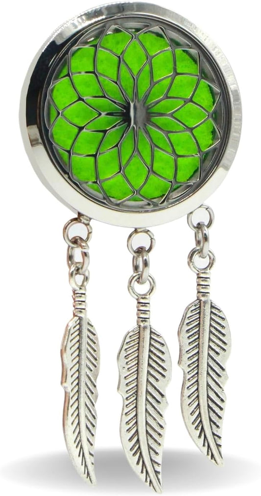 Zen'Aroôme - Diffusore Di Olio Essenziale per Auto, Clip Aromatizzante, Acchiappasogni, Diffusore + 5 Bicchieri Da Profumo Con Olio Essenziale O Profumo, in Acciaio Inossidabile, Fissaggio Su Griglia