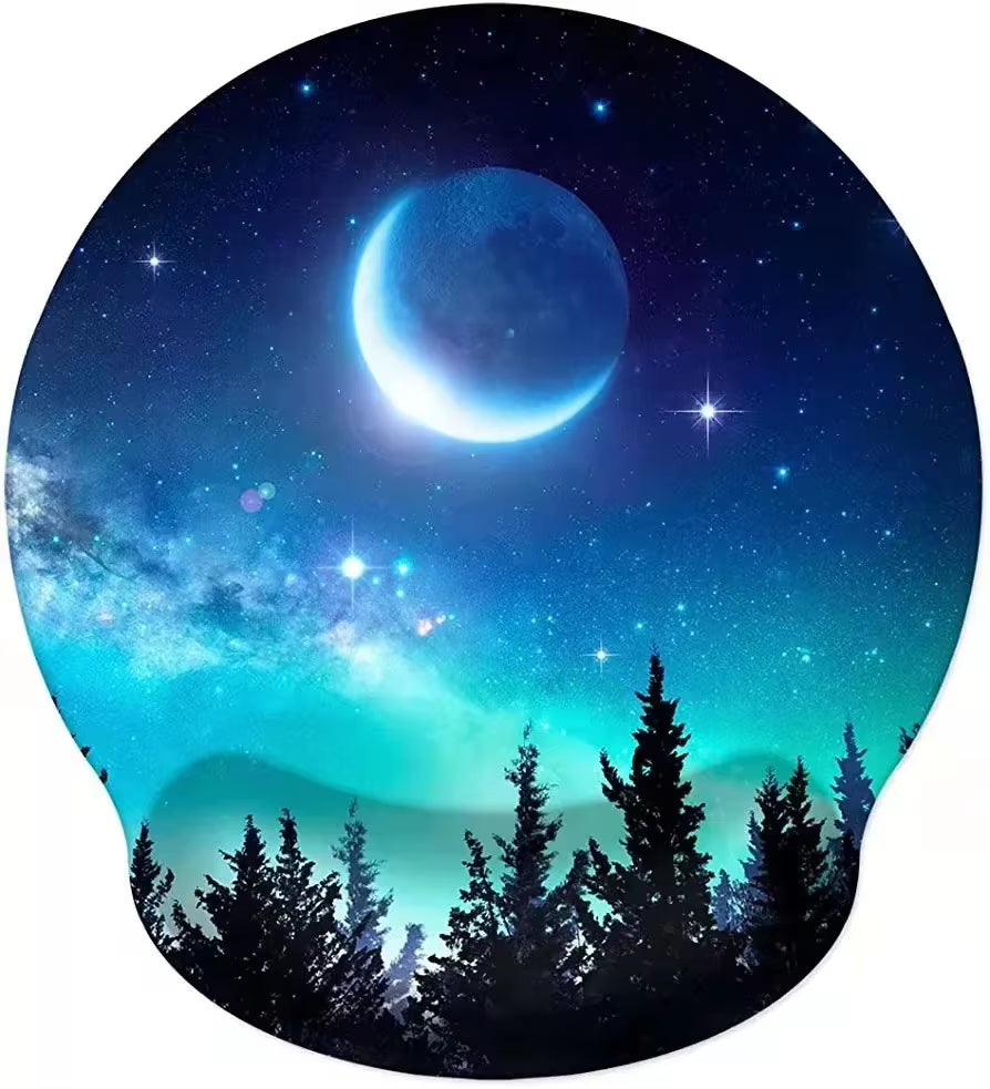 Natural Scenery Mouse Pad with Wrist Rest Comfortable Non-Slip Silicone Mouse Pad Gamer for PC Laptop Ergonomic Wrist Mouse Pad