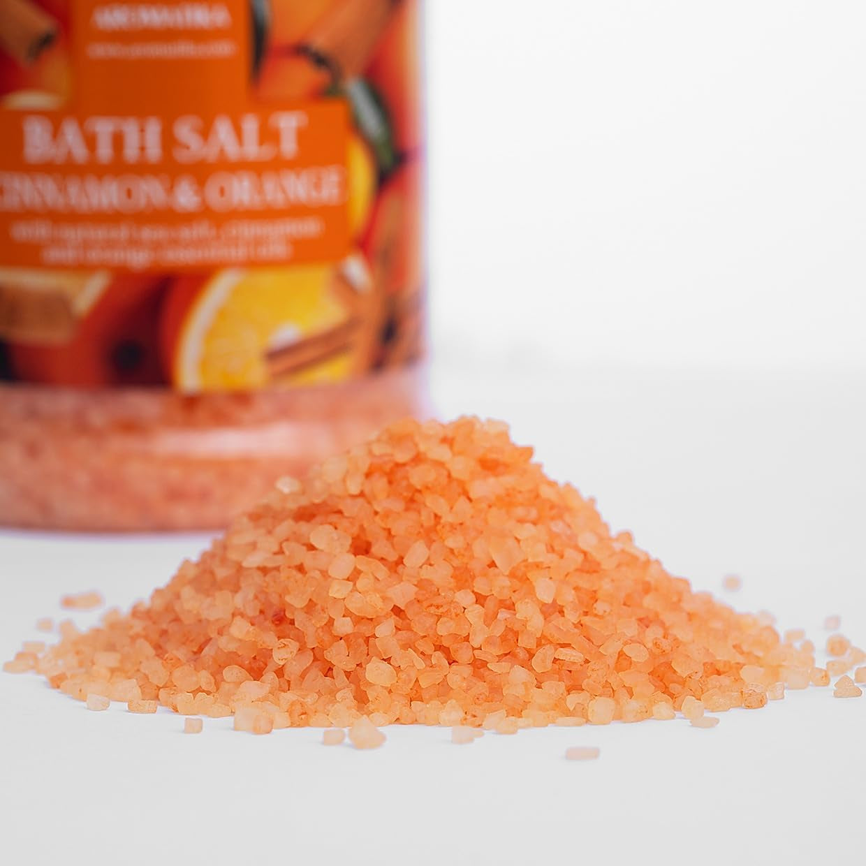 Sali Da Bagno Cannella-Arancia 600 G - Sale Marino Con Olio Essenziale Di Arancia E Cannella - Cura Del Corpo - Rilassamento - Bellezza - Aromaterapia