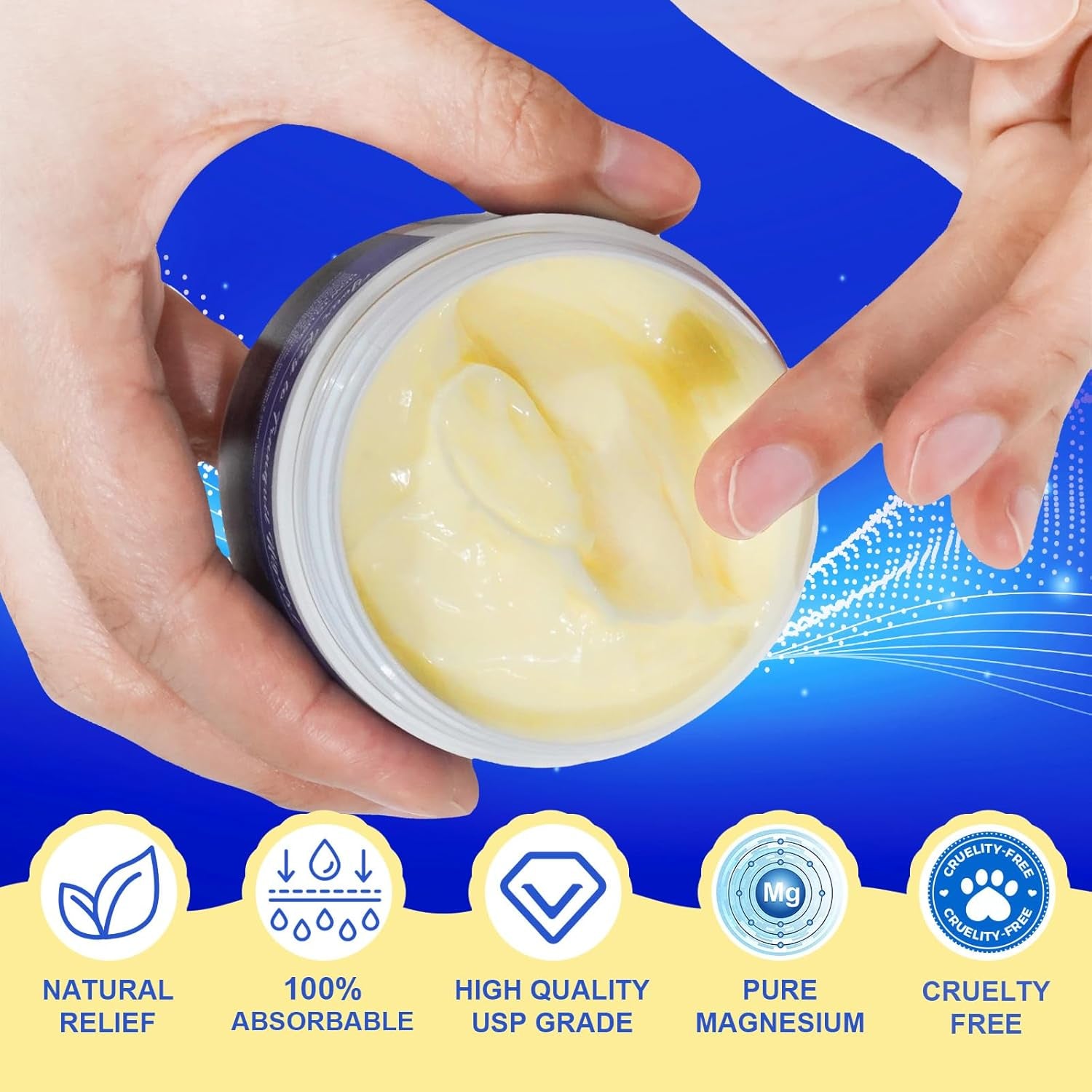 Crema Sonno Lenitiva Al Magnesio, Burro Idratante Calmante per Muscoli E Corpo Della Pelle Del Magnesio, Sollievo per Gambe Inquiete | Rilassante Articolare Muscolare per Crampi E Dolore(90G)