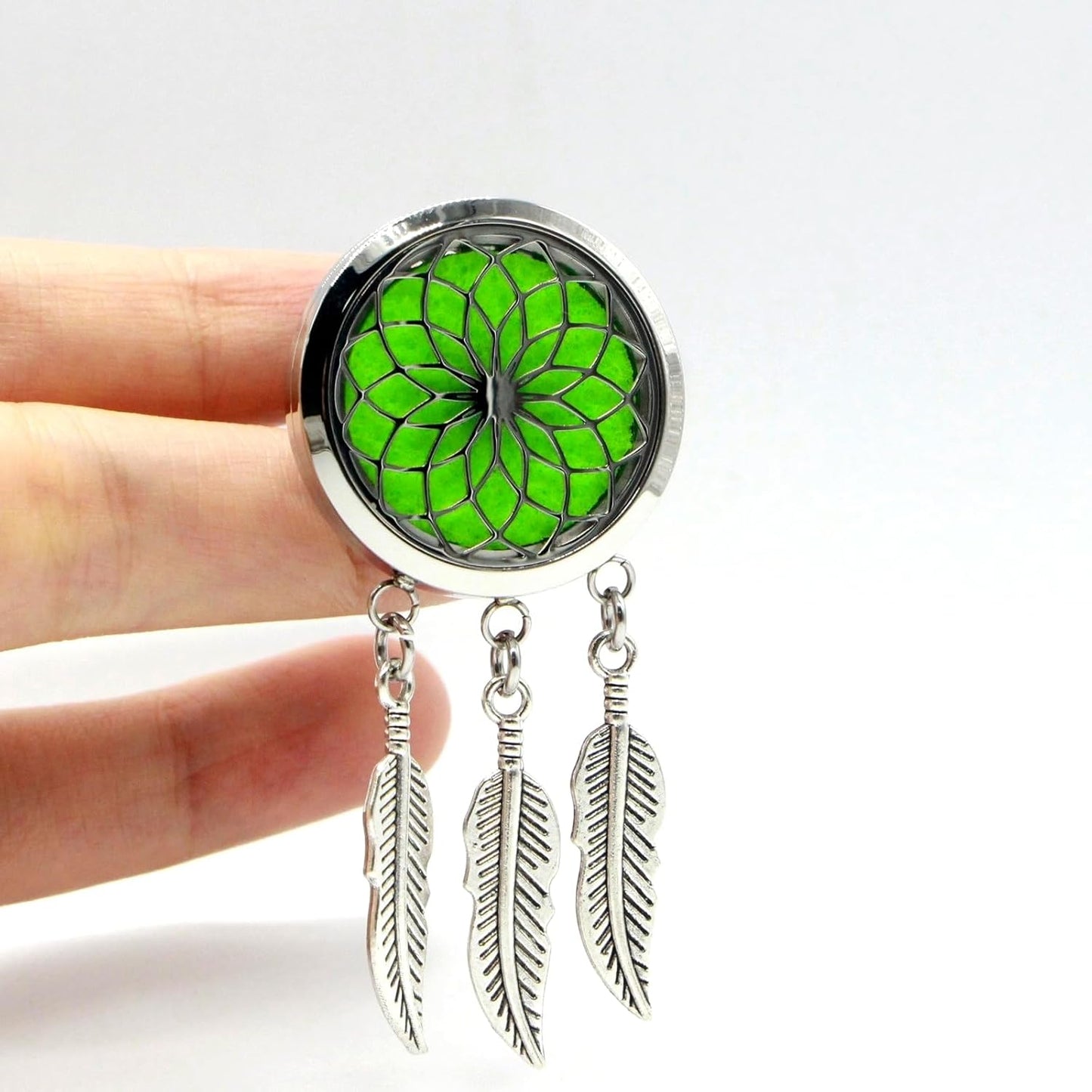 Zen'Aroôme - Diffusore Di Olio Essenziale per Auto, Clip Aromatizzante, Acchiappasogni, Diffusore + 5 Bicchieri Da Profumo Con Olio Essenziale O Profumo, in Acciaio Inossidabile, Fissaggio Su Griglia