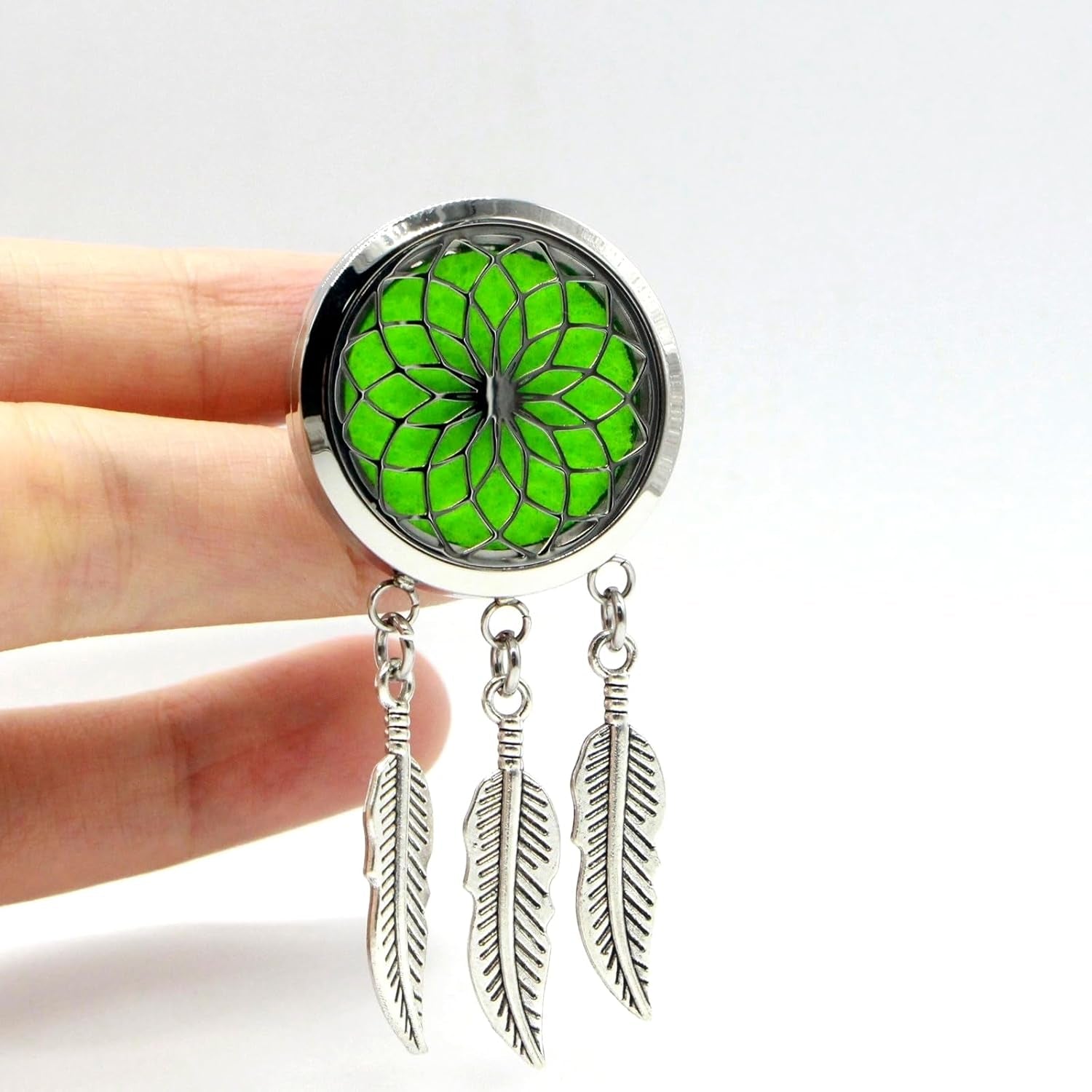 Zen'Aroôme - Diffusore Di Olio Essenziale per Auto, Clip Aromatizzante, Acchiappasogni, Diffusore + 5 Bicchieri Da Profumo Con Olio Essenziale O Profumo, in Acciaio Inossidabile, Fissaggio Su Griglia