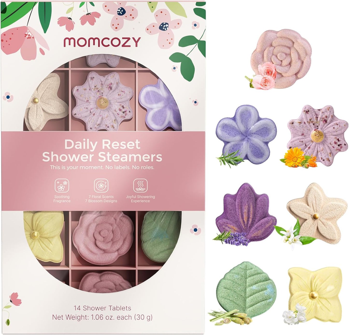 - Set Di Bombe Da Doccia per Aromaterapia, 14 Pezzi Con 7 Fragranze Floreali, Spa a Casa E Relax Quotidiano, Formula Delicata, Idea Regalo Festa Della Mamma