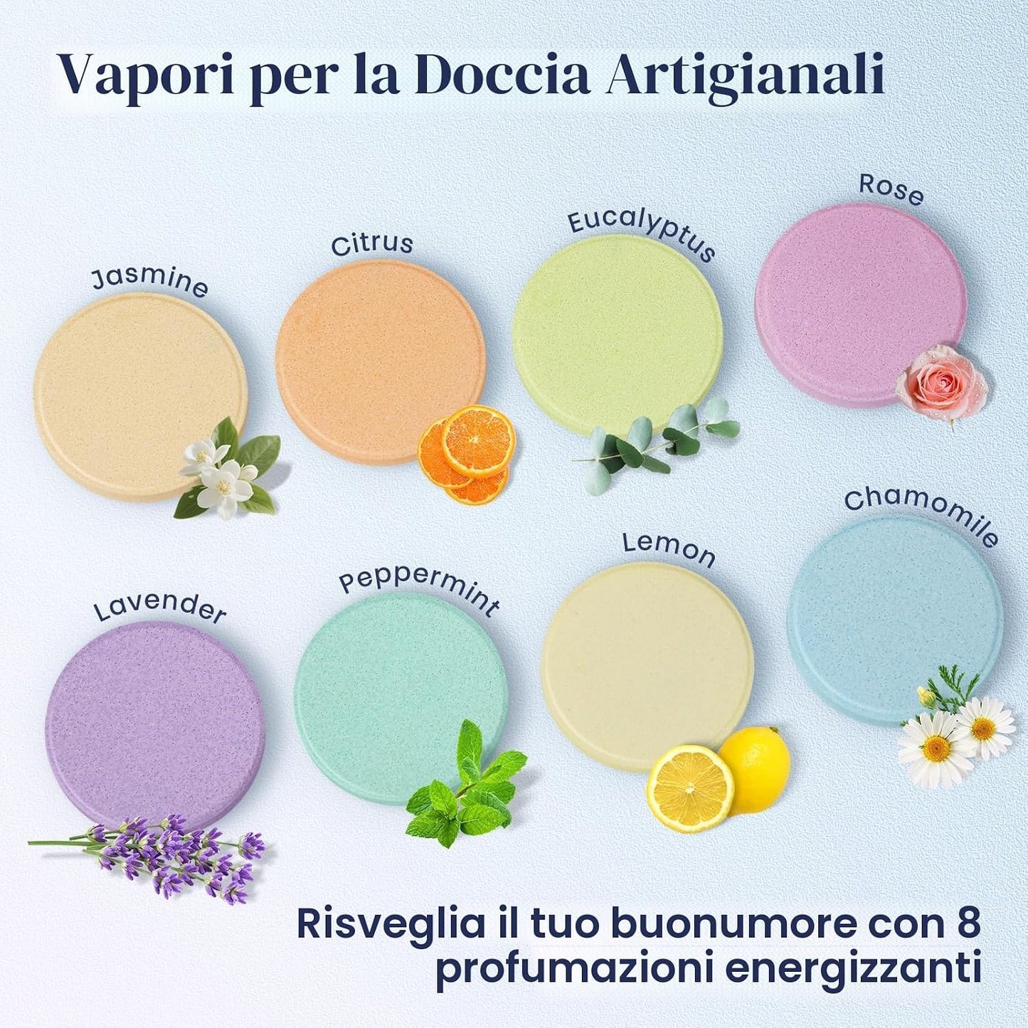 Bombe Da Bagno Aromaterapia Con Olio Essenziale, Cofanetto Regalo Donna, Regalo Festa Della Mamma, Regalo Di Compleanno per Donna (8 Pezzi)
