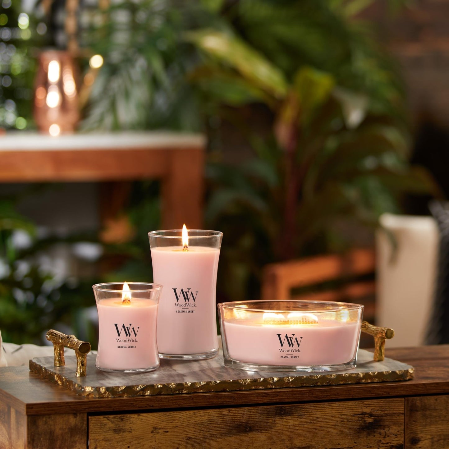 Woodwick Hourglass Candela Profumata Media Con Stoppino Scoppiettante Va