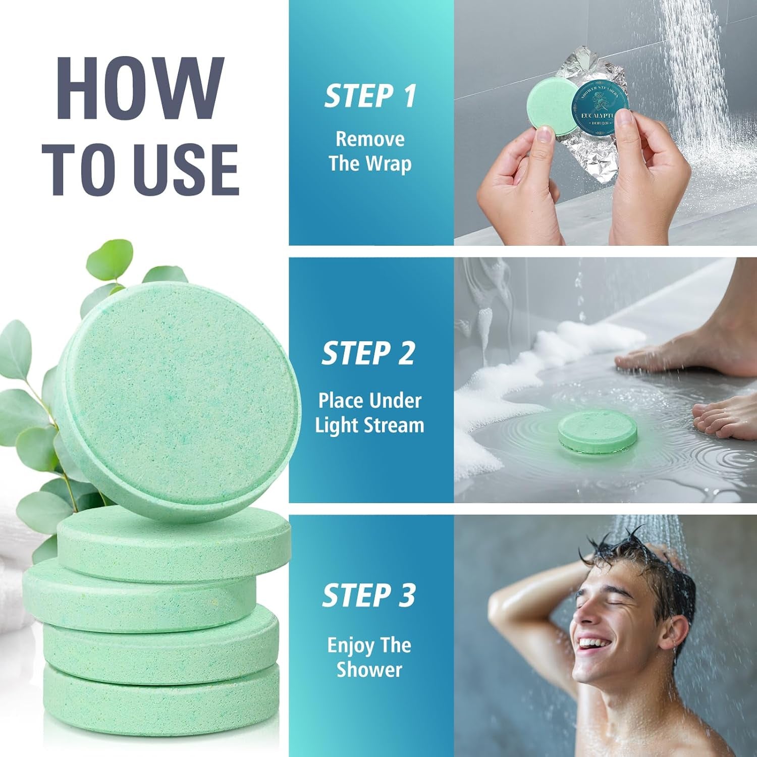 Regalo Uomo, Bombe Da Bagno Aromaterapia Con Olio Essenziale Spa, Bombe Da Doccia Idee Regalo, Regalo Compleanno per Uomo (8 Pezzi)
