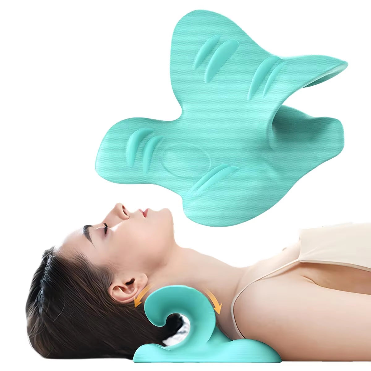 Neck and Shoulder Relaxer Cervical Traction Device for Muscle Tension Relief Chiropractic Pillow Repair Neck Relaxatio