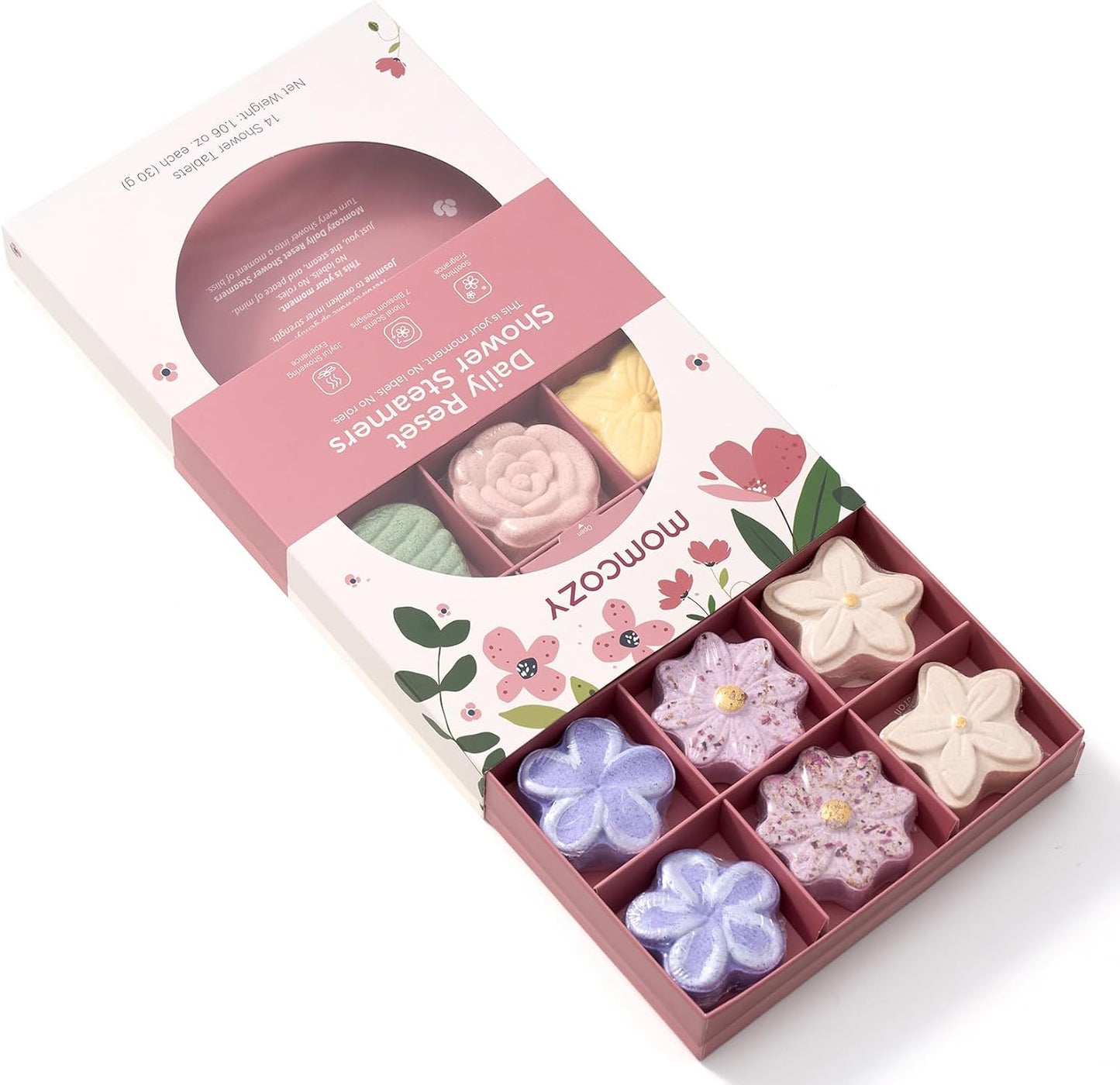- Set Di Bombe Da Doccia per Aromaterapia, 14 Pezzi Con 7 Fragranze Floreali, Spa a Casa E Relax Quotidiano, Formula Delicata, Idea Regalo Festa Della Mamma