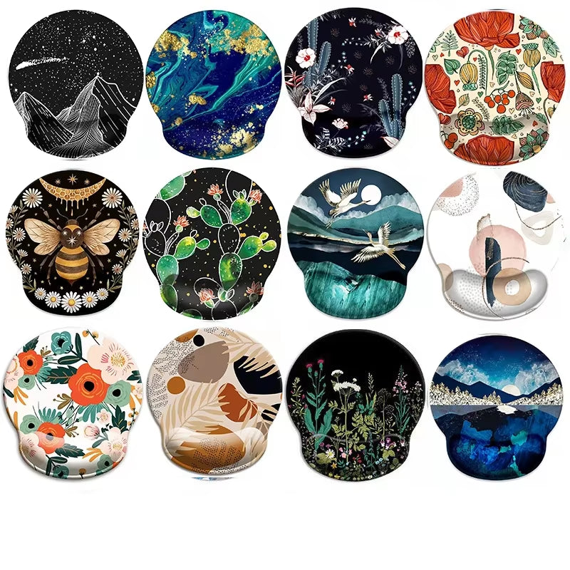 Natural Scenery Mouse Pad with Wrist Rest Comfortable Non-Slip Silicone Mouse Pad Gamer for PC Laptop Ergonomic Wrist Mouse Pad