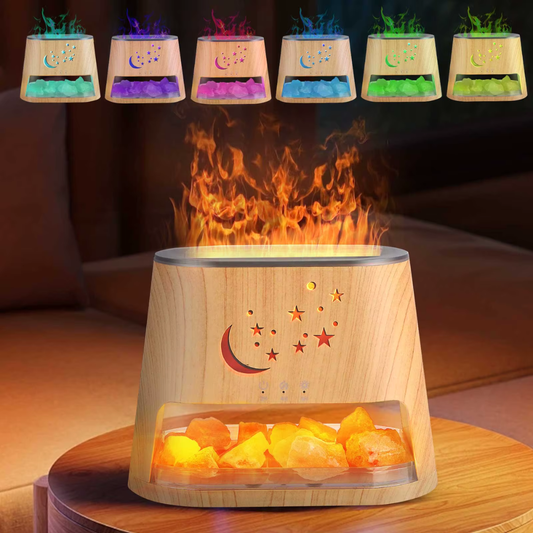 Diffusore Oli Essenziali 260 ml con Lampada di Sale Himalaya | MoZen