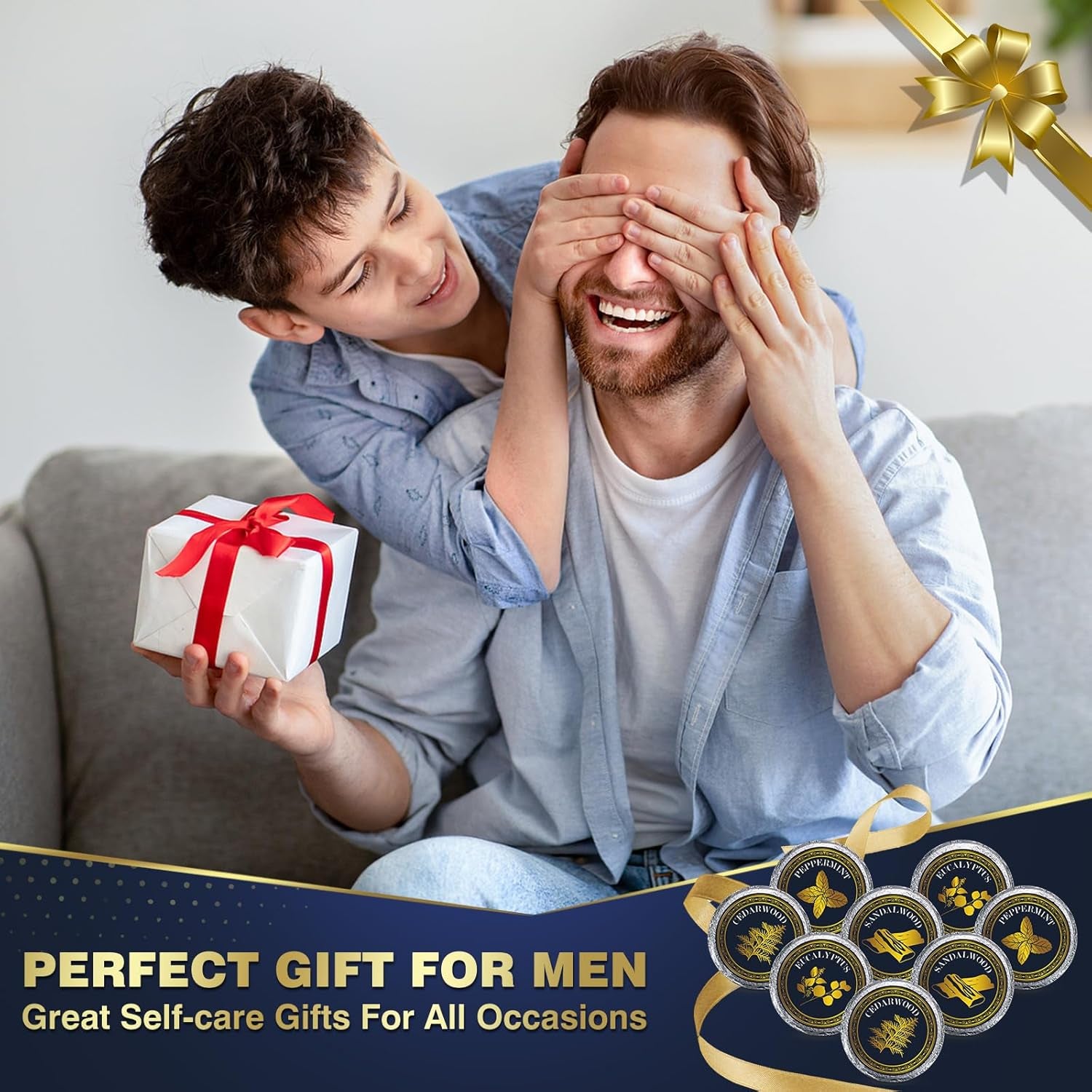 Regalo per Uomo: Bombe Da Doccia Aromaterapia 8P Con Oli Essenziali Naturali, Regalo Uomo Compleanno Regalo Papà, Marito, Ragazzo Regali Di Pasqua Festa Del Papà 2025
