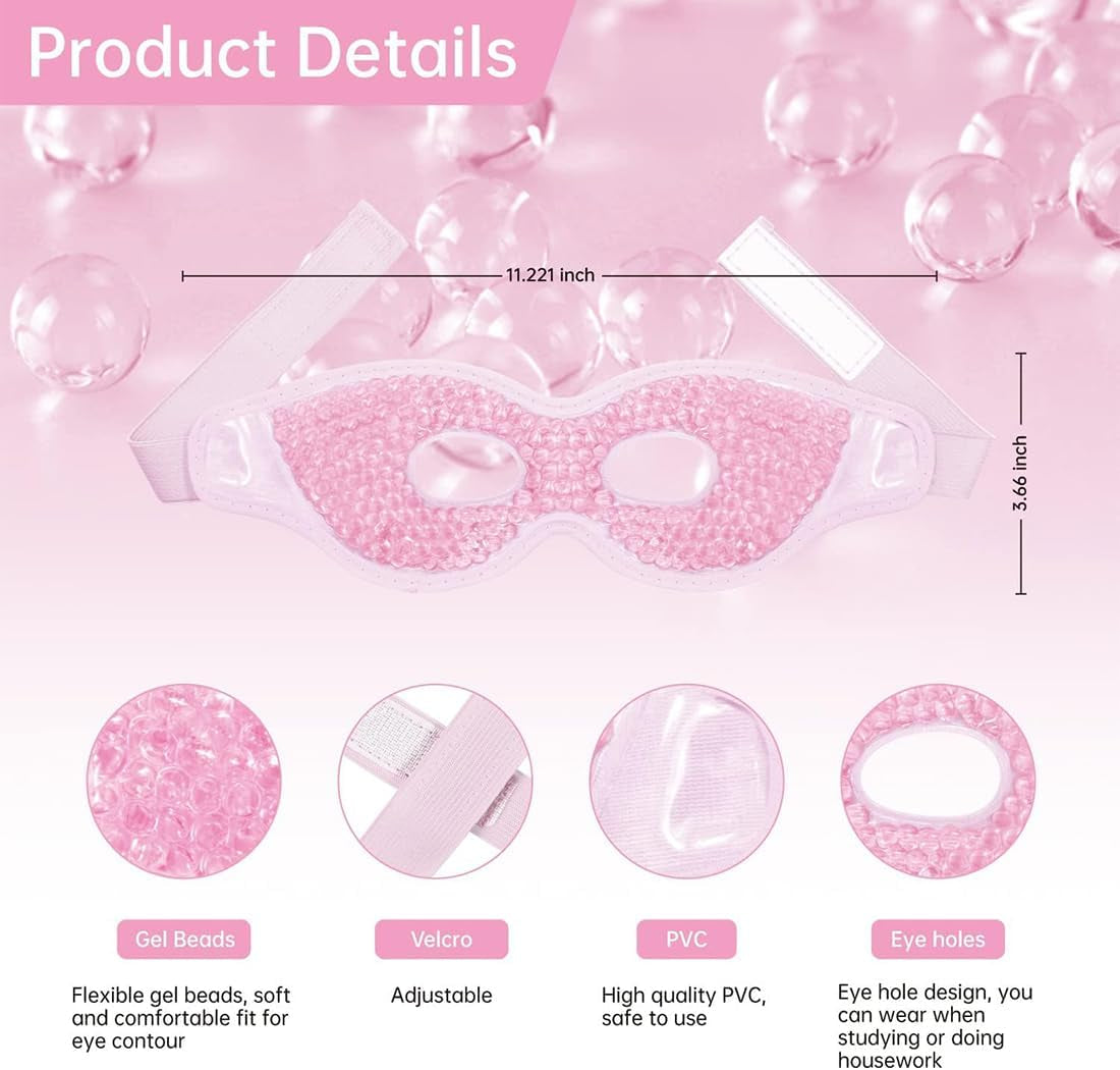 Maschera Gel Occhi,Riutilizzabile,Effetto Freddo/Caldo per Gonfiore,Stanchezza,Mal Di Testa E Hangover