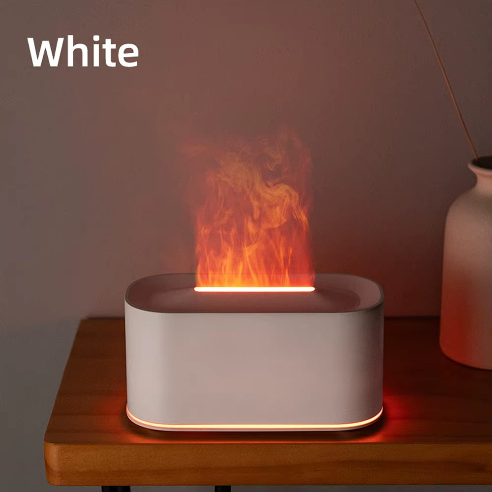 Flame Essential Oil Diffuser, Colorful Flame Diffuser Humidifier, 7 Colour Lights Noiseless Essential Oil Diffuser with Auto Off