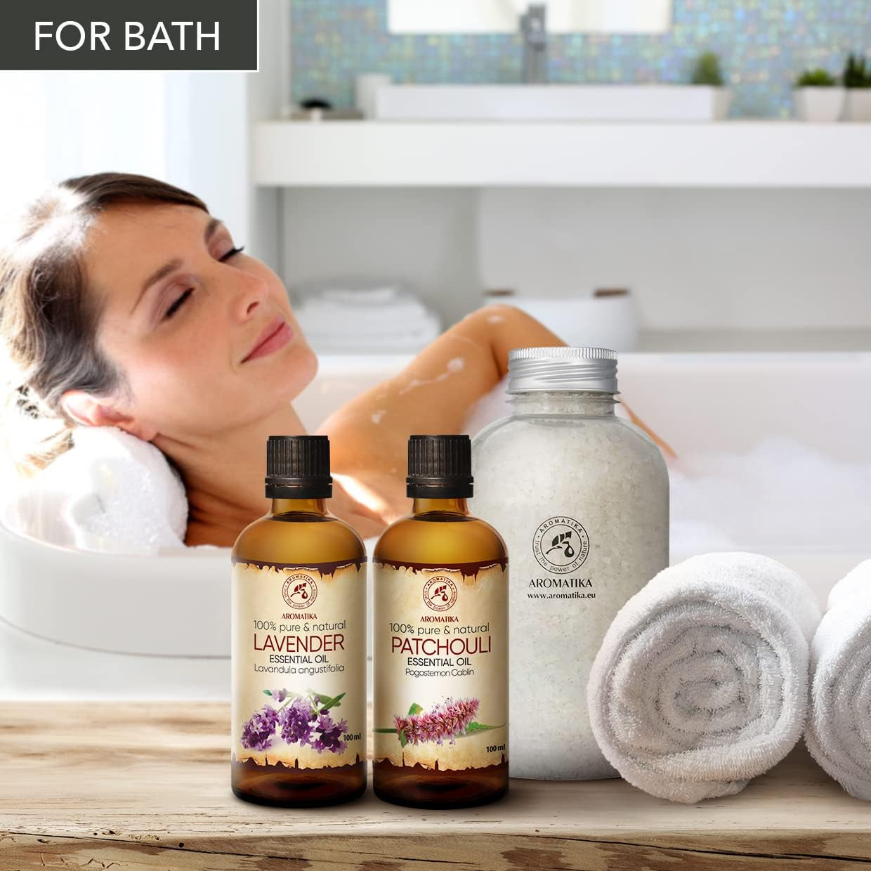 Olio Essenziale Set 2 X 100 Ml - Olio Di Lavanda E Patchouli - Pure & Natural - Cosmetico E per Massaggi - Oli Naturali per La Cura Della Pelle - Aromaterapia