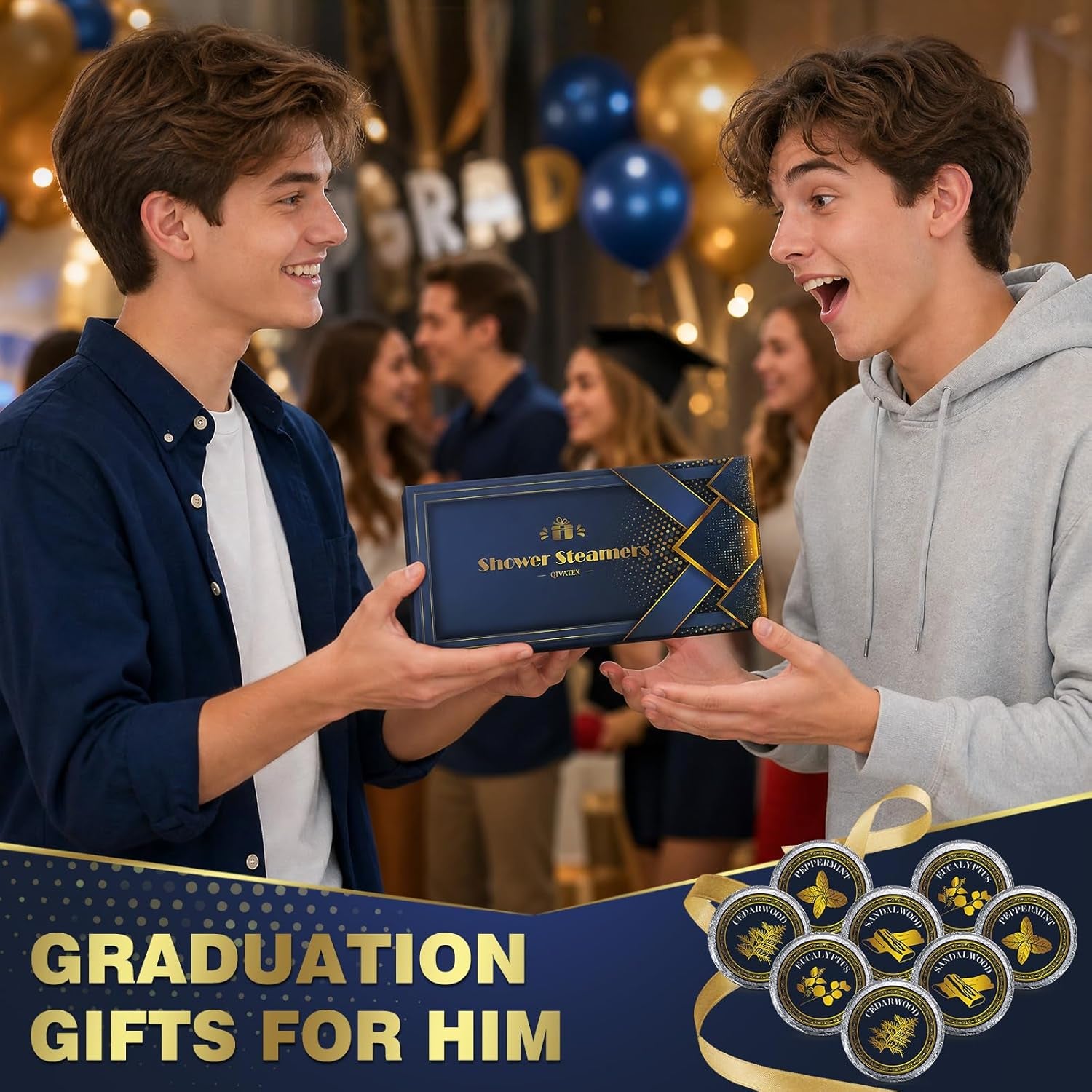 Regalo per Uomo: Bombe Da Doccia Aromaterapia 8P Con Oli Essenziali Naturali, Regalo Uomo Compleanno Regalo Papà, Marito, Ragazzo Regali Di Pasqua Festa Del Papà 2025