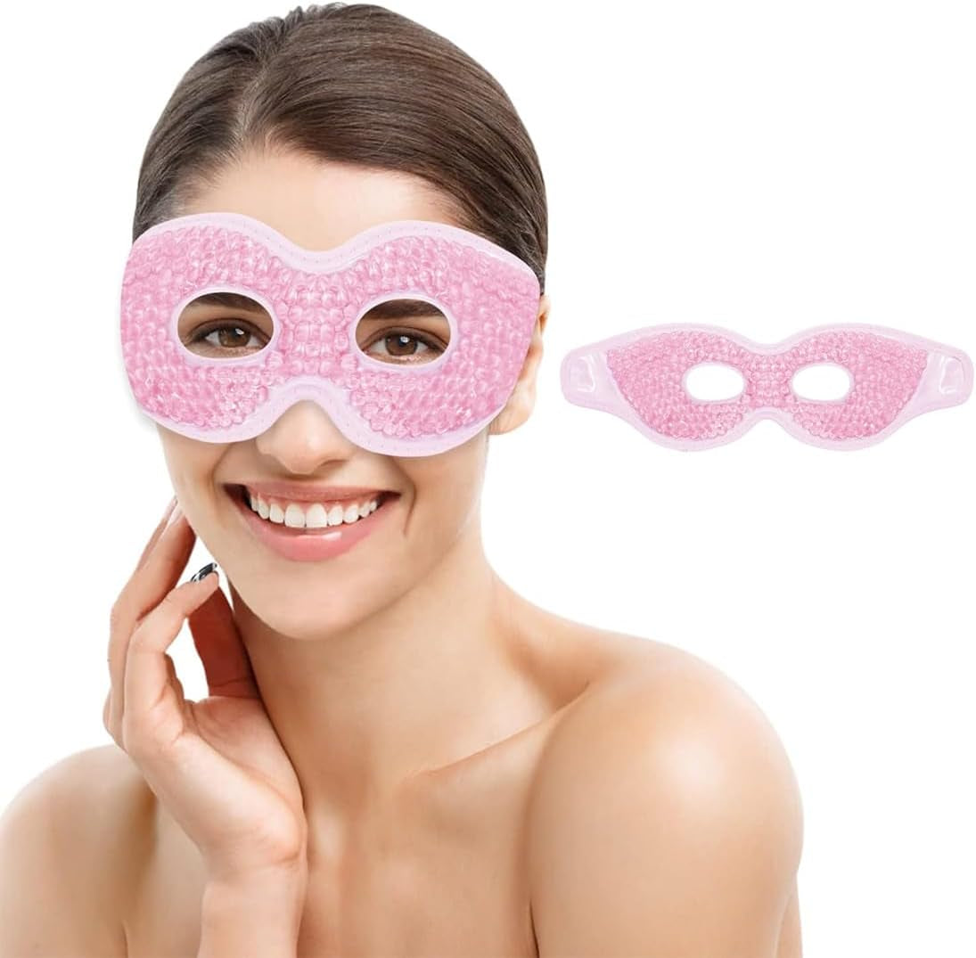 Maschera Gel Occhi,Riutilizzabile,Effetto Freddo/Caldo per Gonfiore,Stanchezza,Mal Di Testa E Hangover