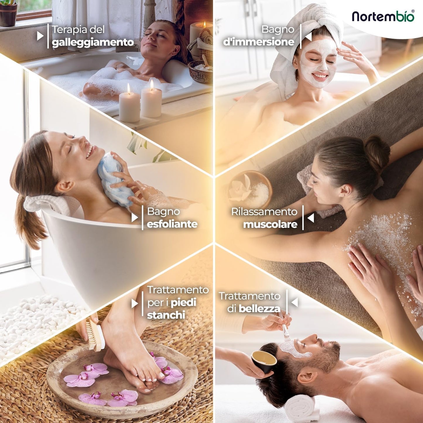 Sali Di Epsom Profumati 180 G Sale Da Bagno Al Magnesio Con Vitamine C Ed E | per Bagno Rilassante, Pediluvio E Spa a Casa | 6 Fragranze a Scelta + Ebook Gratuito (Cocco Tropicale)