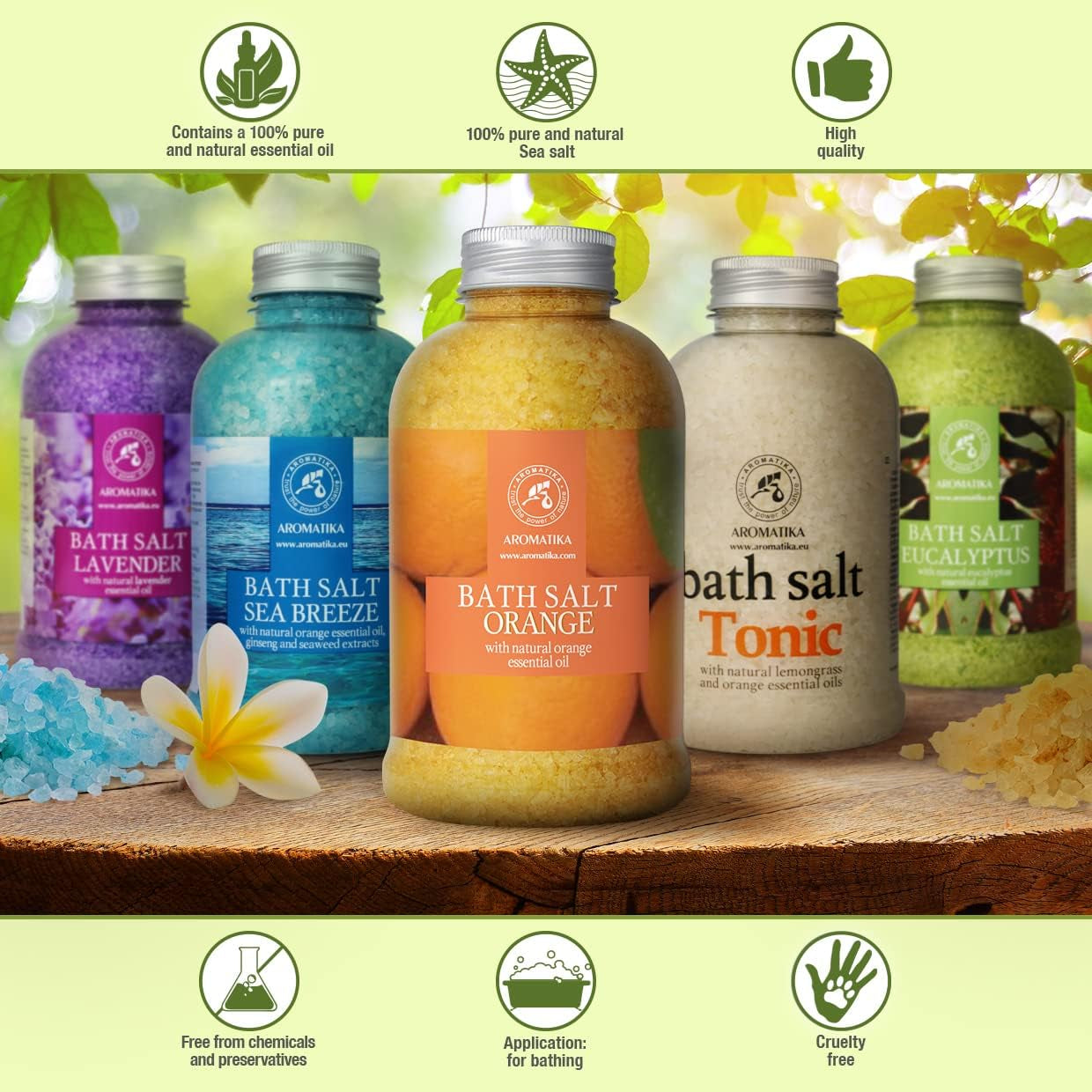 Sale Marino Con Olio Essenziale Di Arancio 600G - Sali Da Bagno Naturali per Un Buon Sonno - Riduzione Dello Stress - Cura Del Corpo - Rilassamento - Bellezza - Aromaterapia