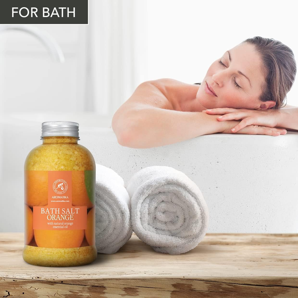 Sale Marino Con Olio Essenziale Di Arancio 600G - Sali Da Bagno Naturali per Un Buon Sonno - Riduzione Dello Stress - Cura Del Corpo - Rilassamento - Bellezza - Aromaterapia