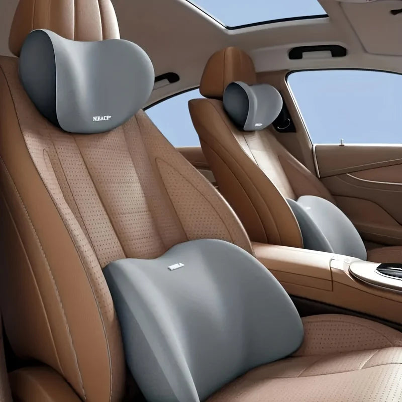 Car Headrest or Lumbar Memory Foam Car Neck / Lumbar Pillow, Car Seat Back Cushion, Driver Waist Pad, Comfortable Pillow for Car