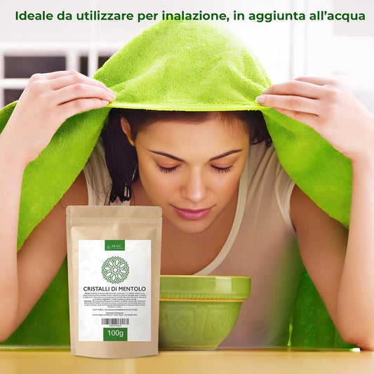 -Cristalli Di Mentolo Sauna-100 G-Menta Pura Al 100%-Accessori per Sauna-Sauna Da Casa-Sensazione Rivitalizzante - Rinfresca E Stimola I Sensi