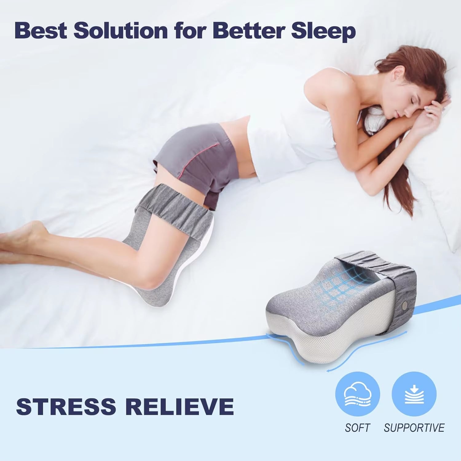 Orthopedic Slow Rebound Memory Foam Knee Leg Pregnant Women Pillow Side Sleeping Clip Leg Pillow Thigh Leg Pad Support Cushion