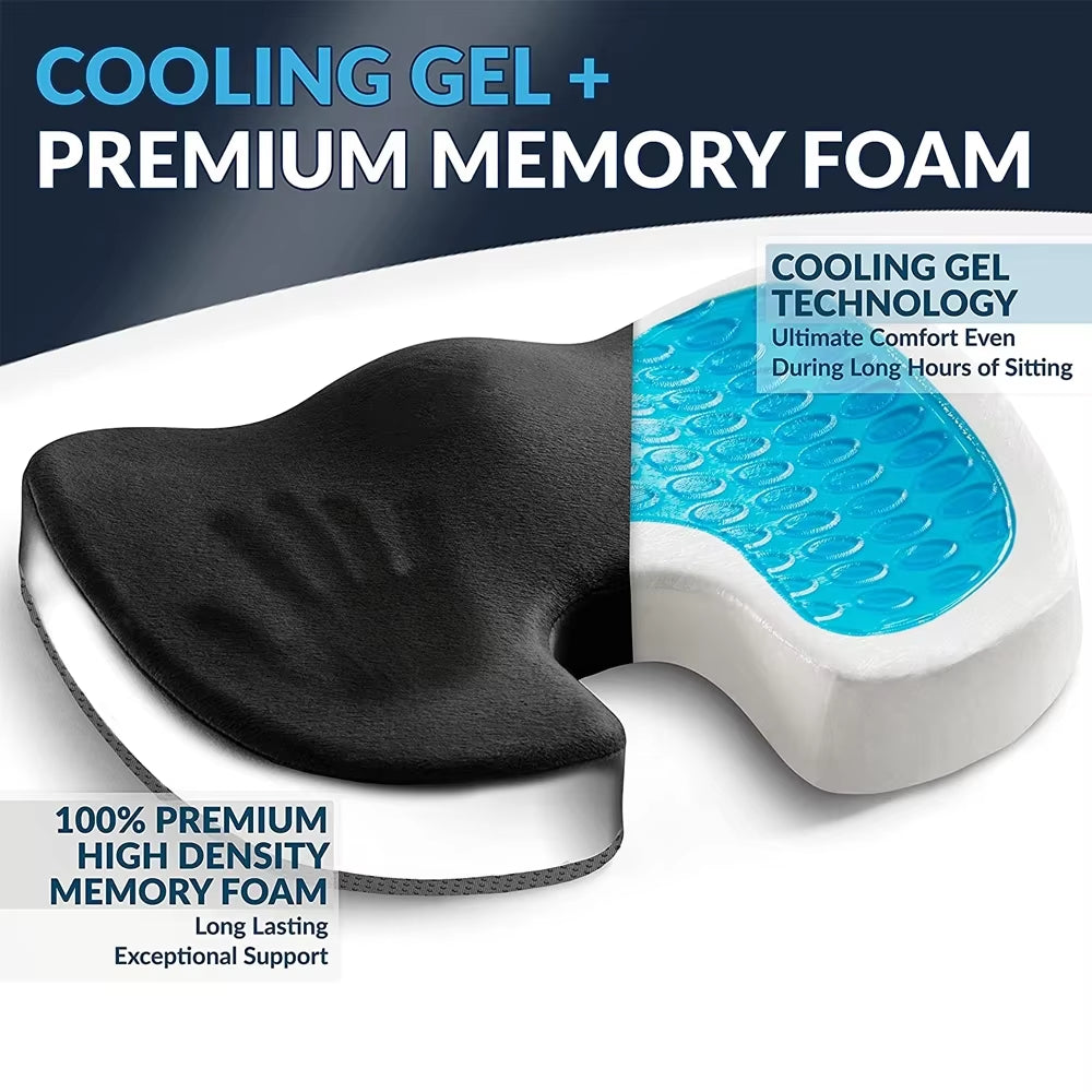 Accessorio comfort per seduta prolungata con cuscino a forma U