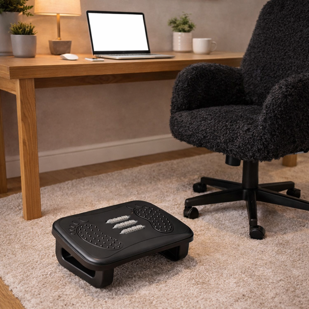 Poggiapiedi Ergonomico con Rulli Texturizzati – Comfort Piedi Ufficio