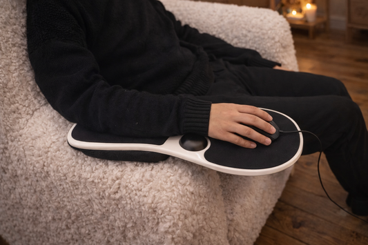 Bracciolo Ergonomico per Sedia con Mouse Pad e Memory Foam
