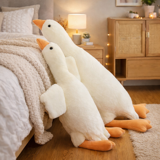 Cuscino abbraccio oca in peluche per comfort e relax quotidiano
