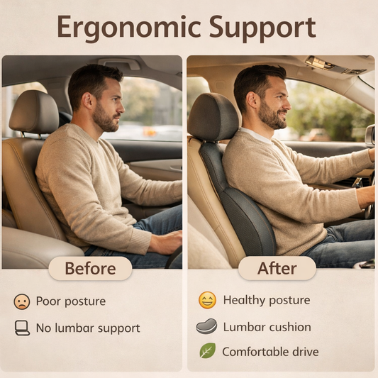 Cuscino lombare ergonomico in memory foam naturale per ufficio, auto e casa