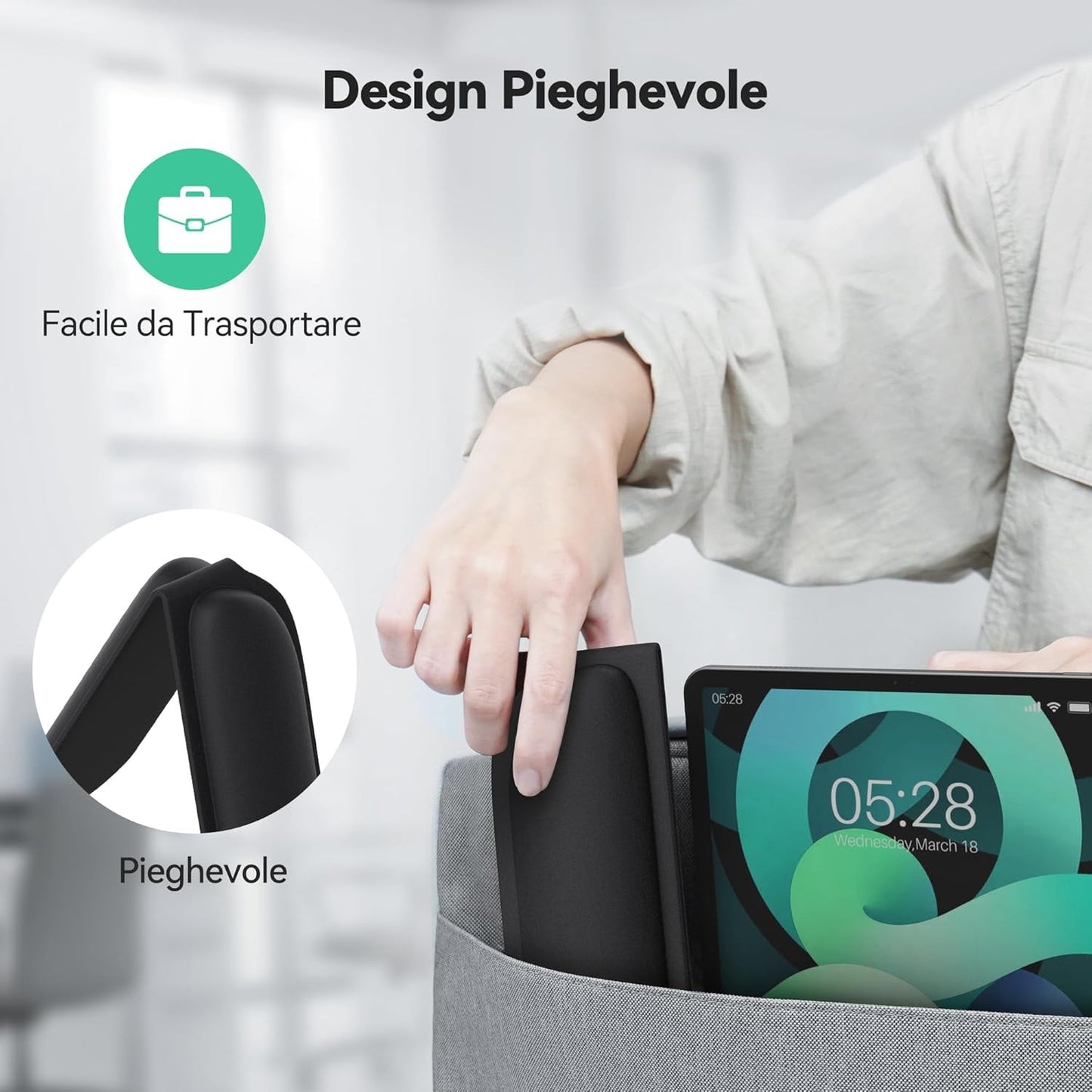 TECKNET Set da ufficio con tappetino mouse e supporto tastiera per una seduta più comoda