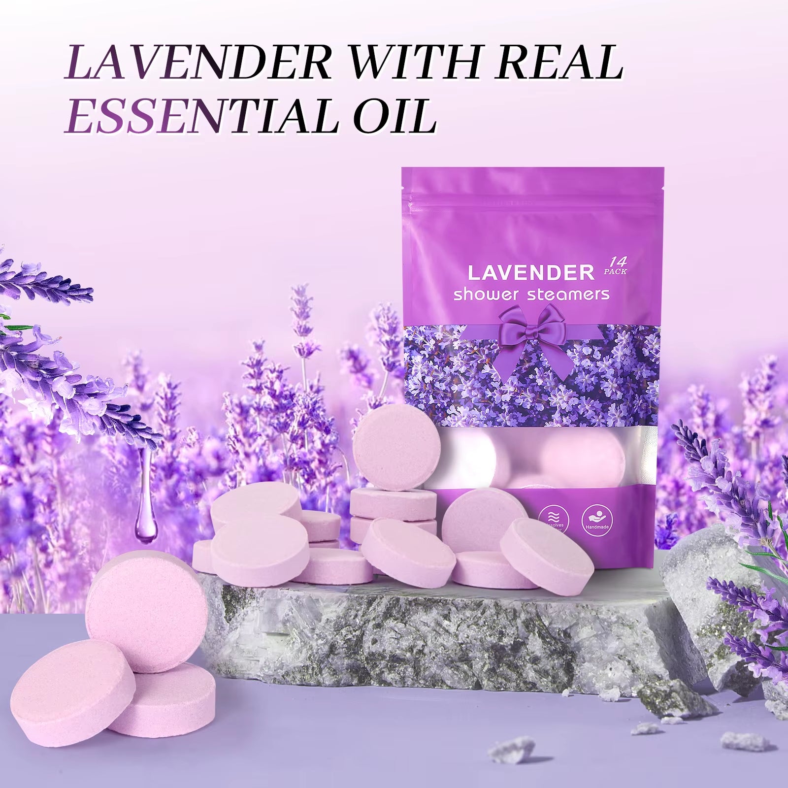Shower steamers alla lavanda per doccia con profumazione rilassante