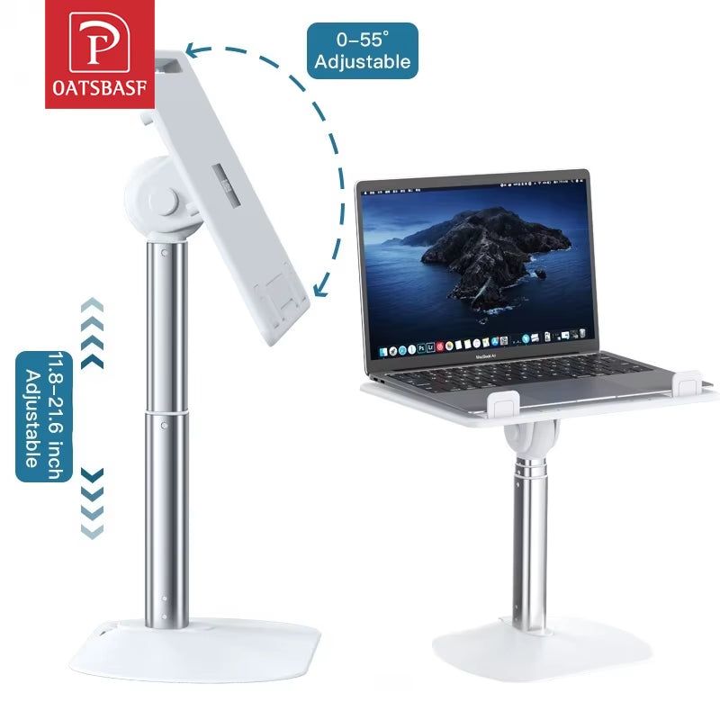 Supporto laptop pieghevole regolabile in altezza da 30 a 55 cm