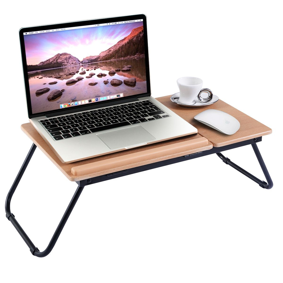 Supporto portatile per laptop con tavolino pieghevole da letto e scrivania