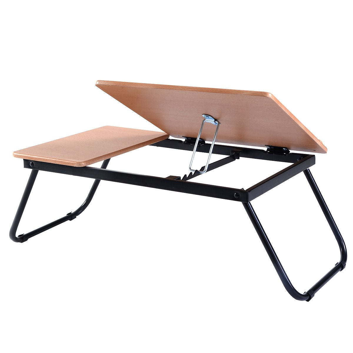 Tavolino Portatile Pieghevole per Letto Con Piano Inclinabile Ufficio E Viaggi, Tavolino per Laptop Colazione a Letto 2 Colori