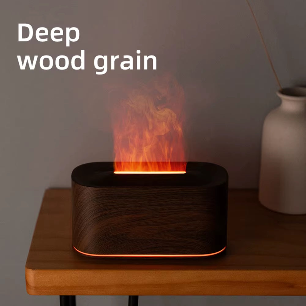 Umidificatore per ambiente con effetto fiamma e funzione decorativa
