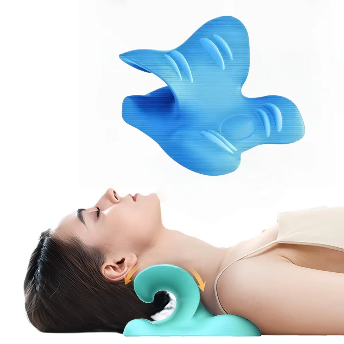 Neck and Shoulder Relaxer Cervical Traction Device for Muscle Tension Relief Chiropractic Pillow Repair Neck Relaxatio
