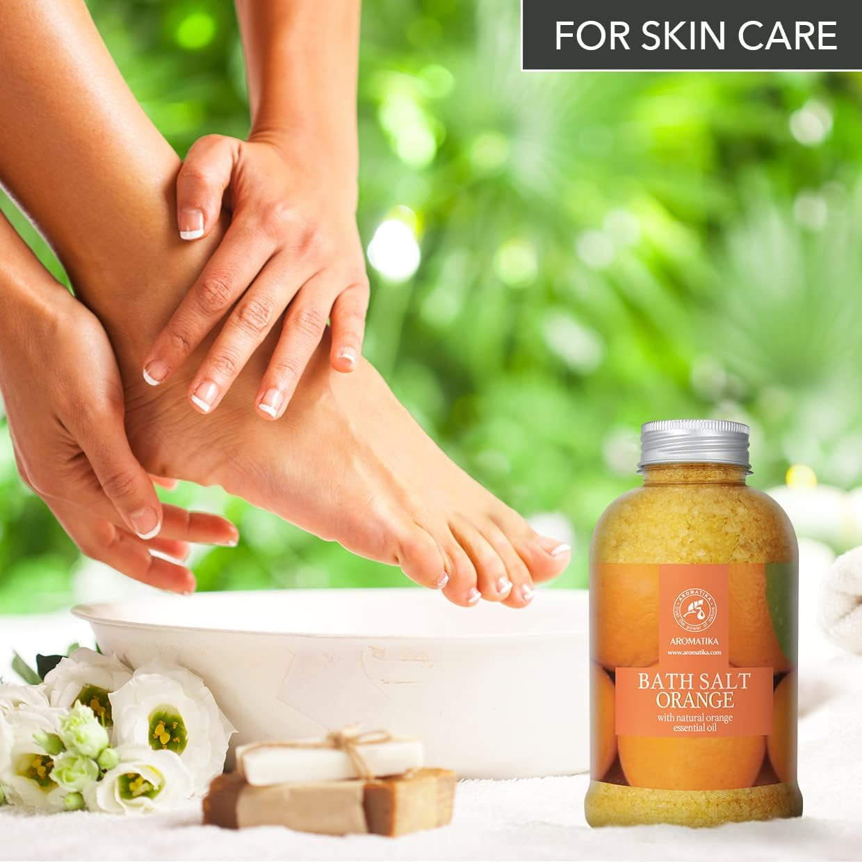 Sale Marino Con Olio Essenziale Di Arancio 600G - Sali Da Bagno Naturali per Un Buon Sonno - Riduzione Dello Stress - Cura Del Corpo - Rilassamento - Bellezza - Aromaterapia