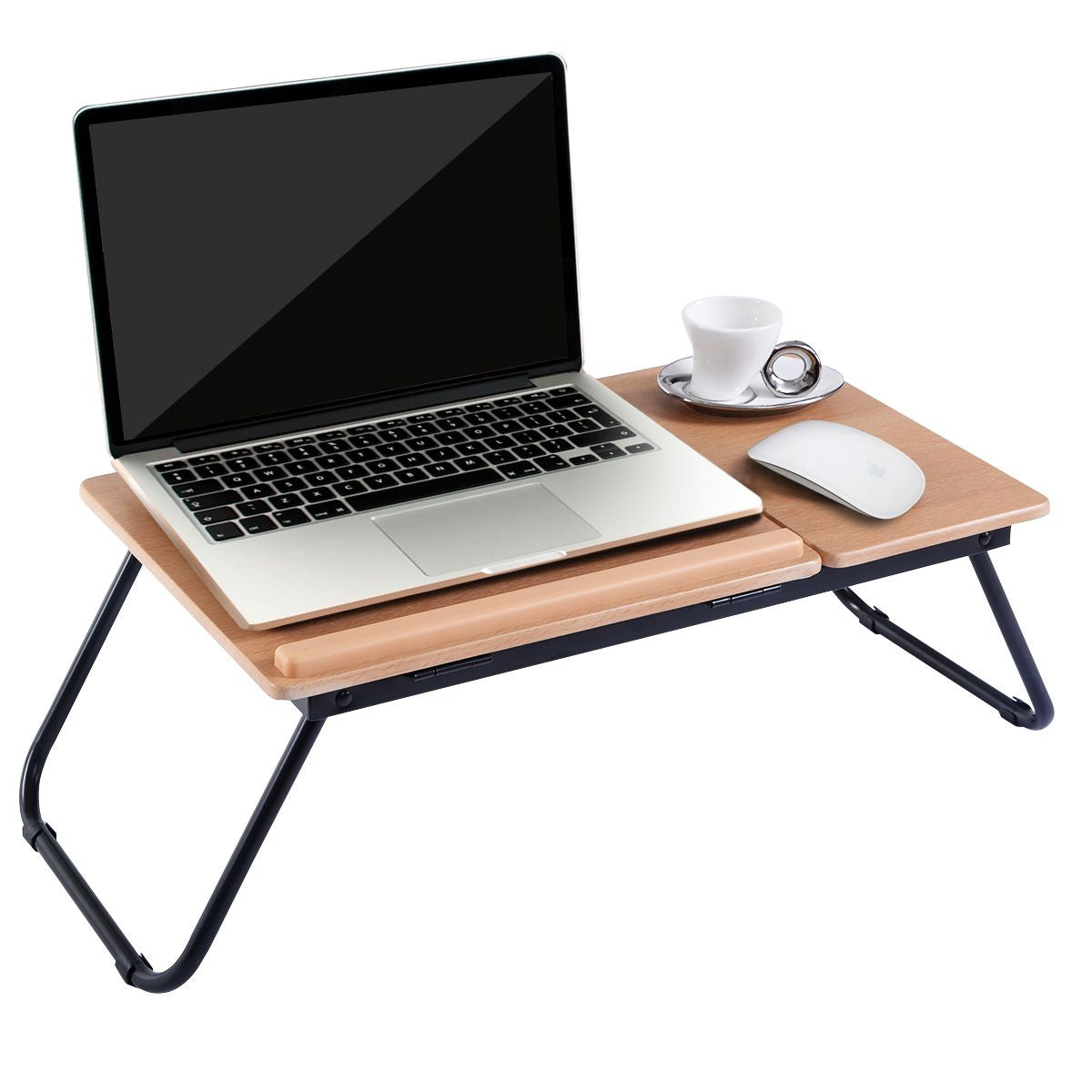 Tavolino Portatile Pieghevole per Letto Con Piano Inclinabile Ufficio E Viaggi, Tavolino per Laptop Colazione a Letto 2 Colori