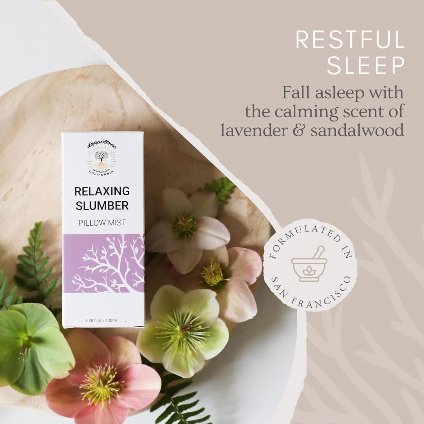 Spray Cuscino per Dormire - Spray Rilassante Tutto Naturale Alla Lavanda Realizzato Con 8 Oli Essenziali - Formulato a San Francisco