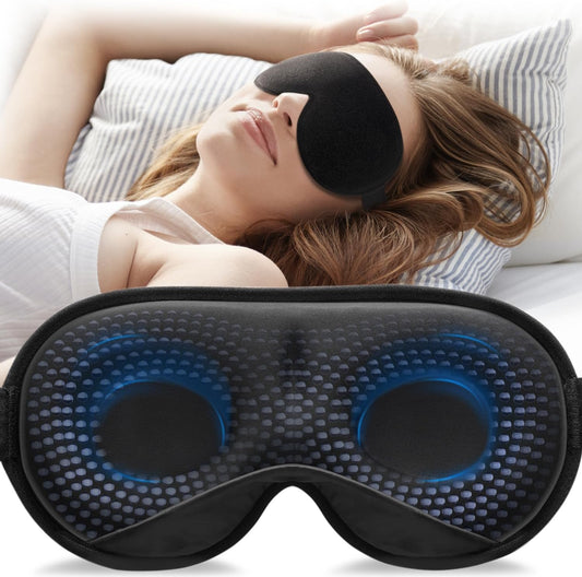 Mascherina per Dormire per Donna E Uomo,Maschera Occhi per Dormire Ponderata  3D,Mascherina Notte Occhi Con Luci Di Blocco,Alleviare Lo Stress,Mal Di Testa E Gli Occhi,Fascia Regolabile, 120 G