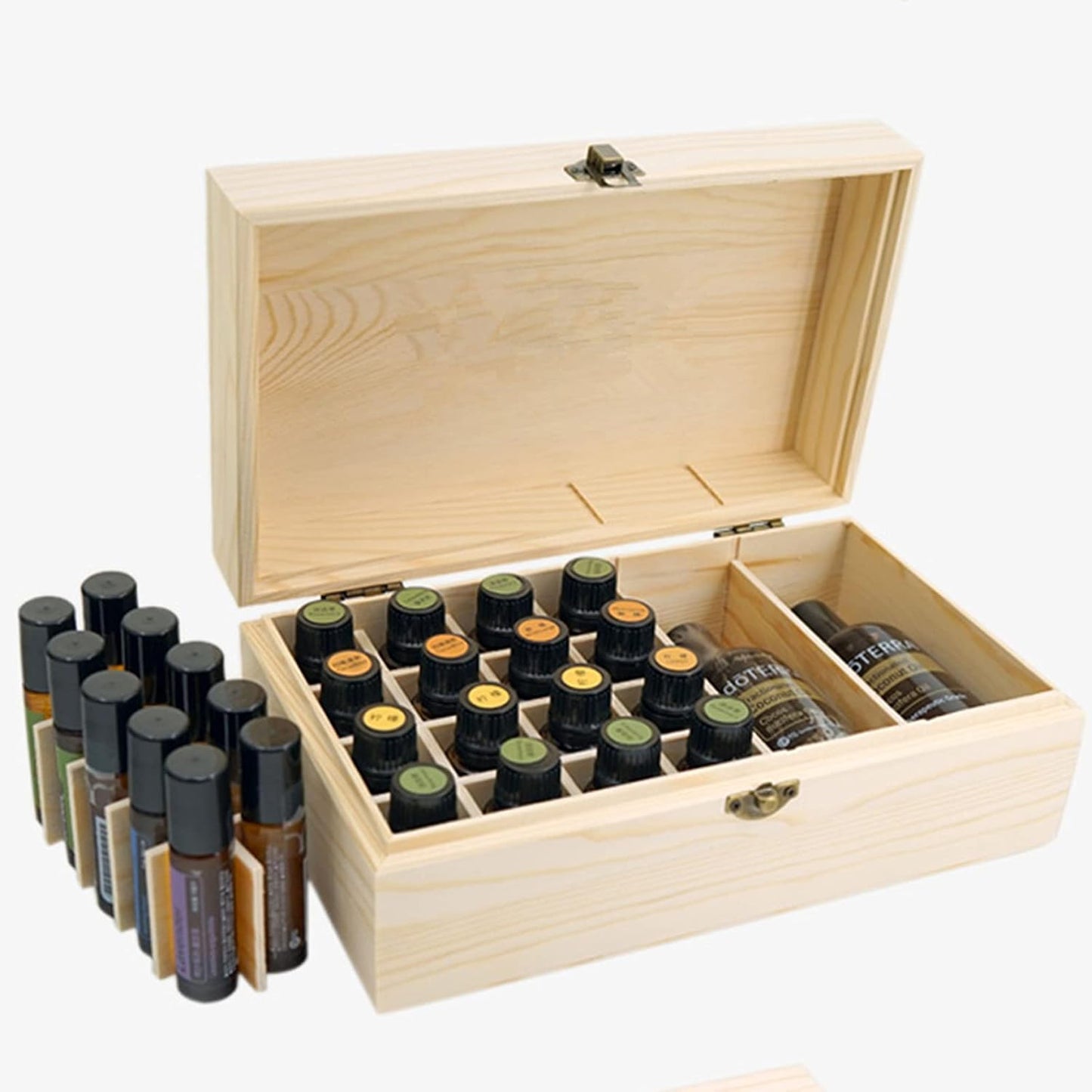 Scatola Di Oli Essenziali Di Legno, 36 Scomparti Organizzatore Di Oli Aromaterapia Di Valigetta Da Trasporto, Contenitore per Display Di Stoccaggio Regalo per Viaggio, Camera Da Letto