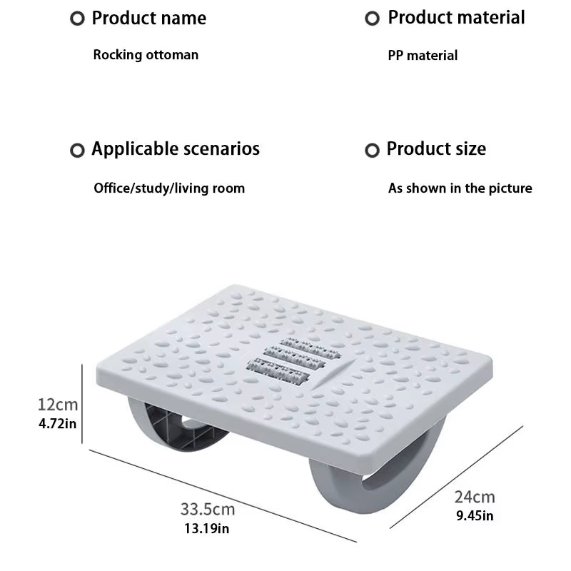 Foot Rest under Desk Rocking Footstool with Massage Rollers Foot Rest Foot Relaxation Circulation for Home Study Office Work