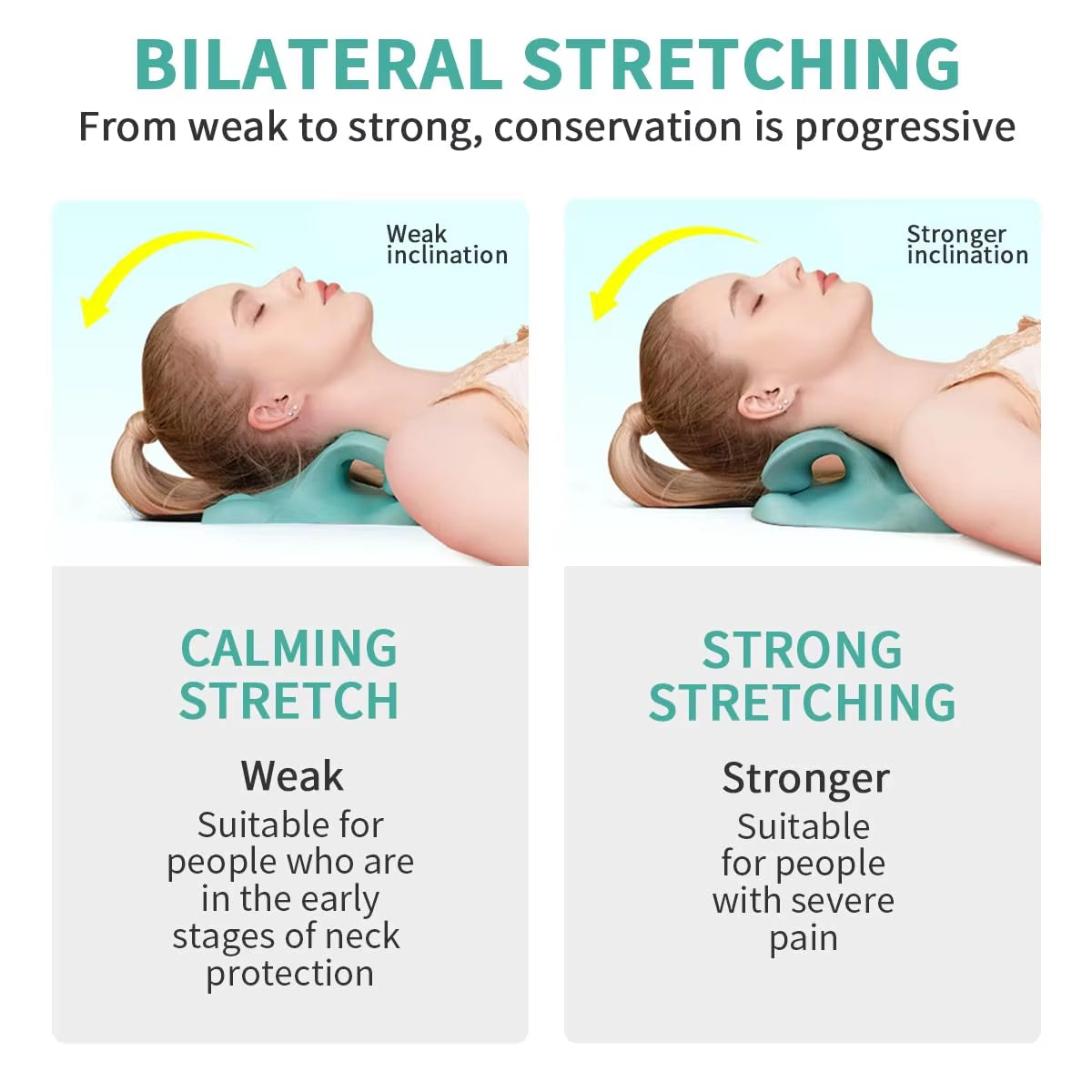 Neck and Shoulder Relaxer Cervical Traction Device for Muscle Tension Relief Chiropractic Pillow Repair Neck Relaxatio