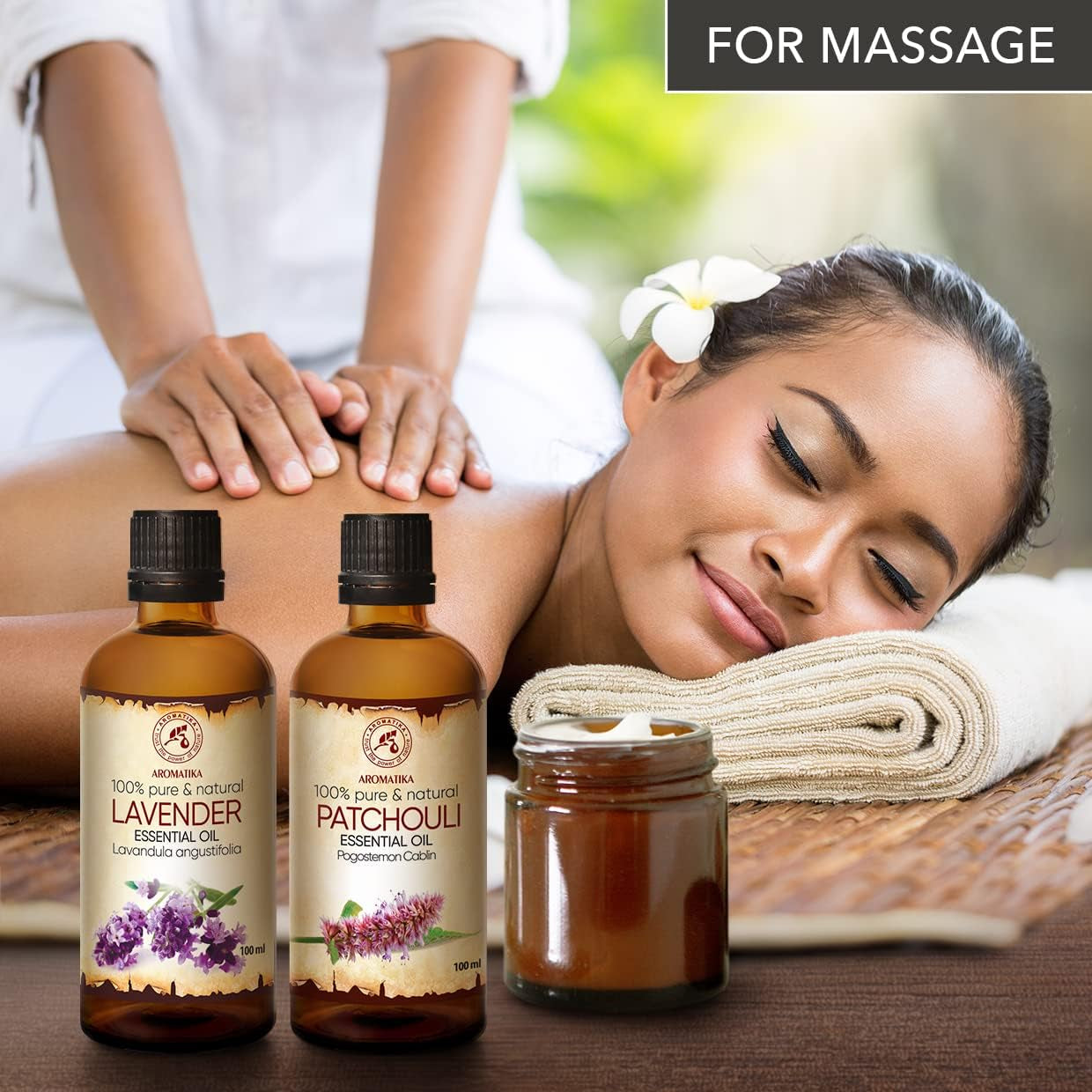 Olio Essenziale Set 2 X 100 Ml - Olio Di Lavanda E Patchouli - Pure & Natural - Cosmetico E per Massaggi - Oli Naturali per La Cura Della Pelle - Aromaterapia