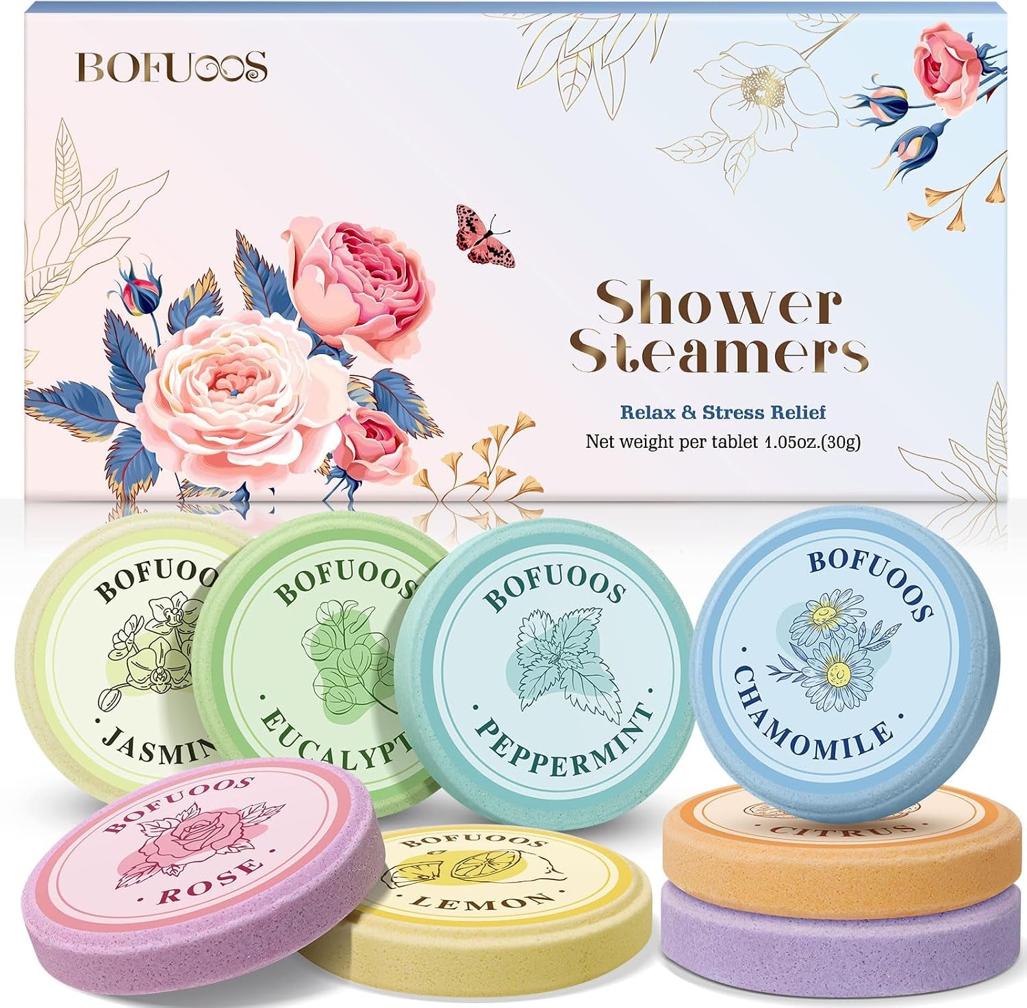 Bombe Da Bagno Aromaterapia Con Olio Essenziale, Cofanetto Regalo Donna, Regalo Festa Della Mamma, Regalo Di Compleanno per Donna (8 Pezzi)